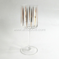 Red Wine Glass With Gold Decal